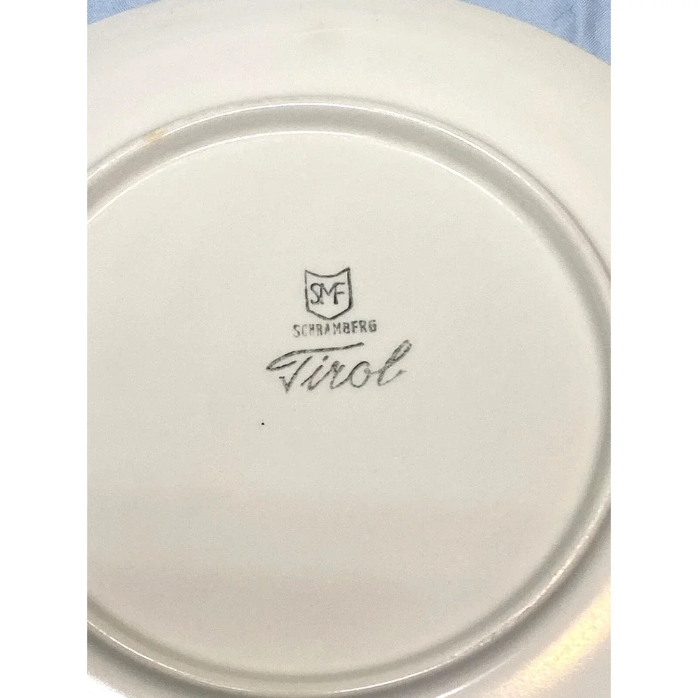 c 1950 SMF Schramberger Tirol 3 Luncheon Plates 